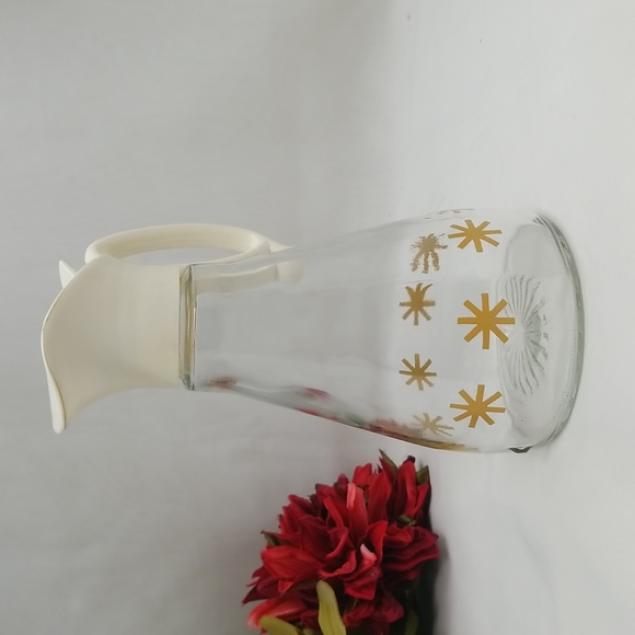 Log Cabin Mid Century Starburst Syrup Pitcher - Picture 10 of 15